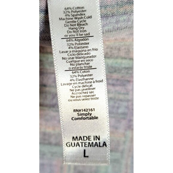 LuLaRoe Women's L Multicolor Block Stripe Print Short Sleeve Tunic - Picture 4 of 4